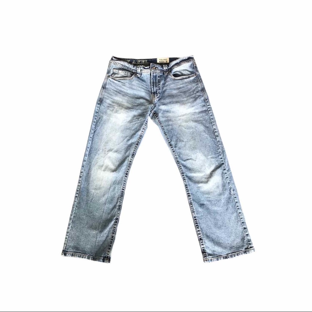 Slim boot men’s blue jeans. 32 by 32